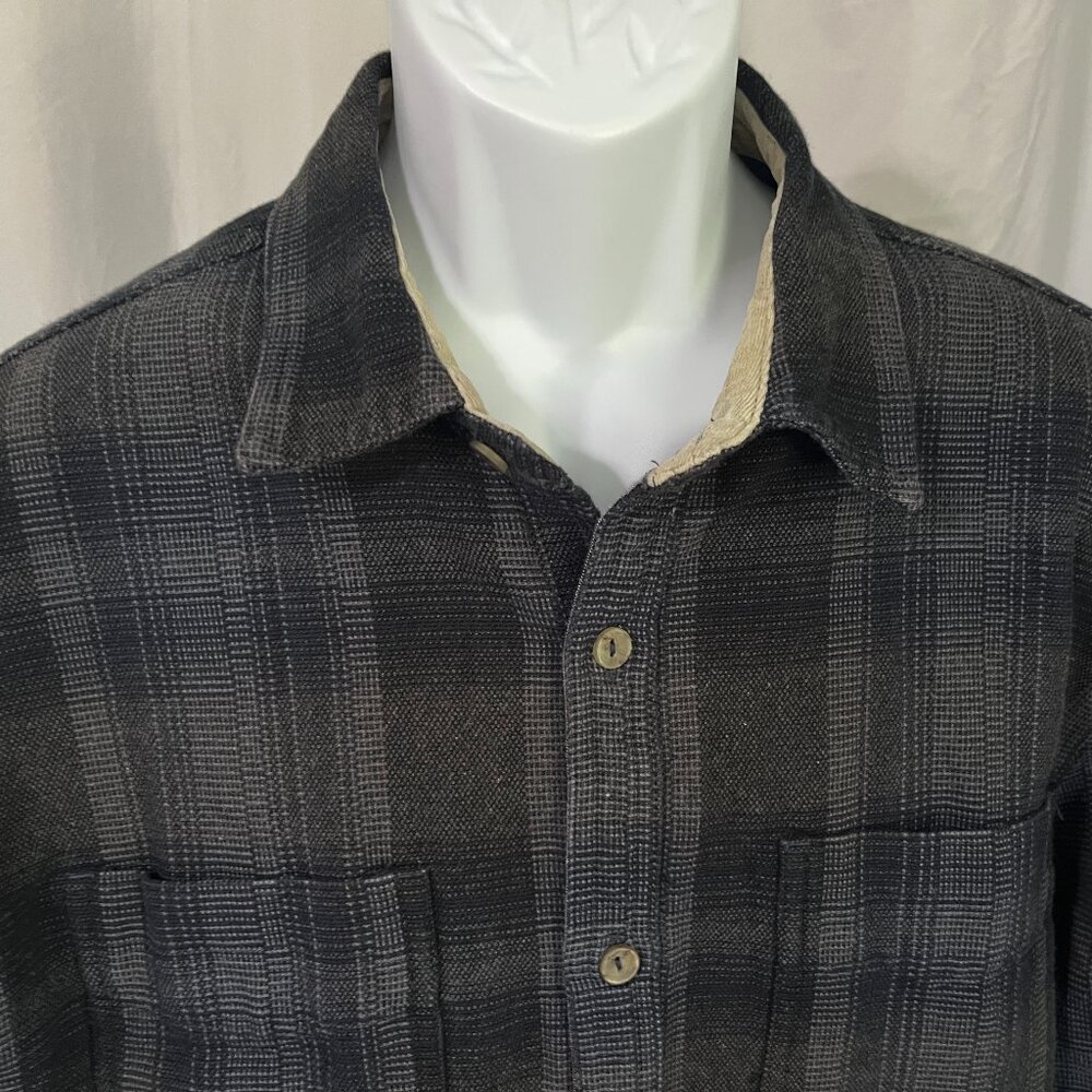 Carbon2Cobalt Men’s Plaid Shirt Jacket Shacket Blue Gray Long Sleeve Size L 🔵